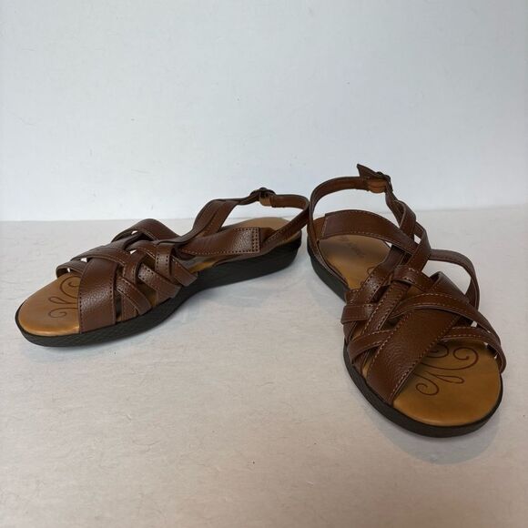 Easy Street Brown Sandals for Women Ankle Buckle Size 9W - Picture 1 of 8